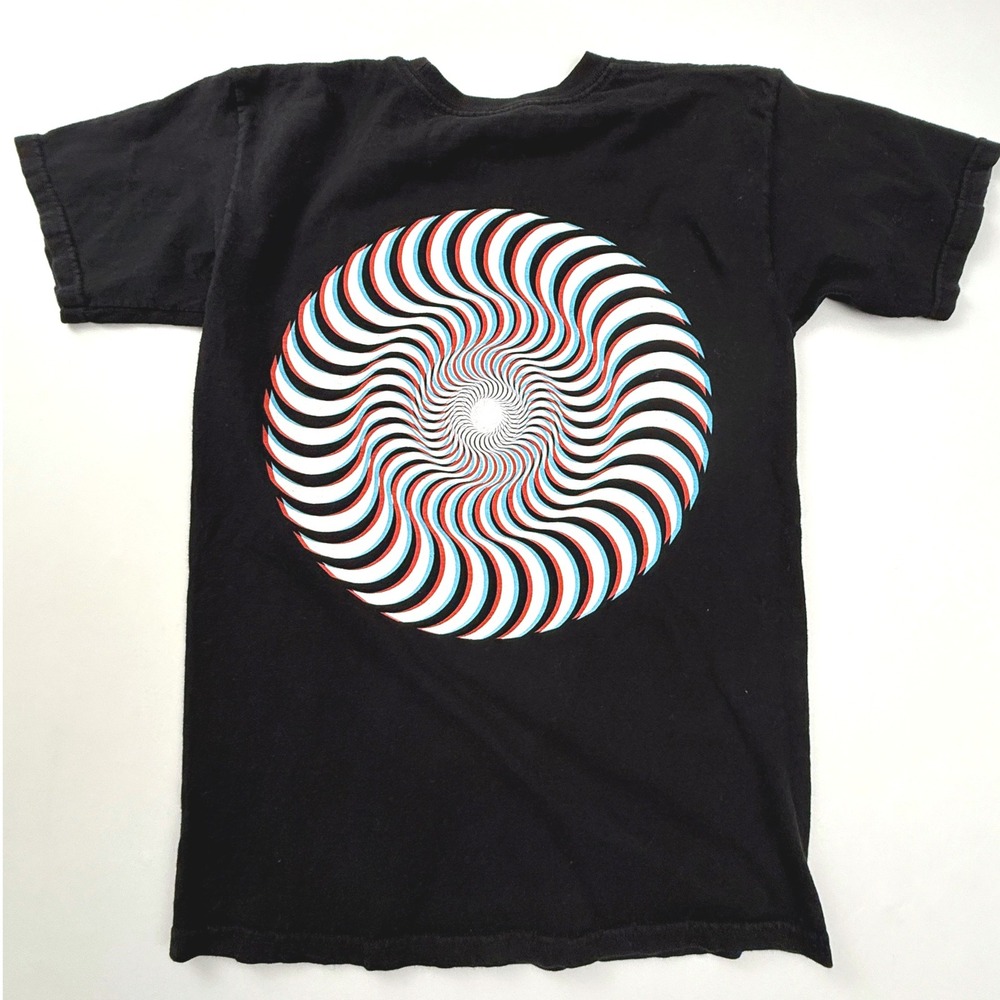 Spitfire‎ Graphic T-Shirt Skateboarding Swirl Logo Tee Black Small